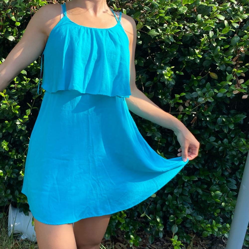 flowy blue dress